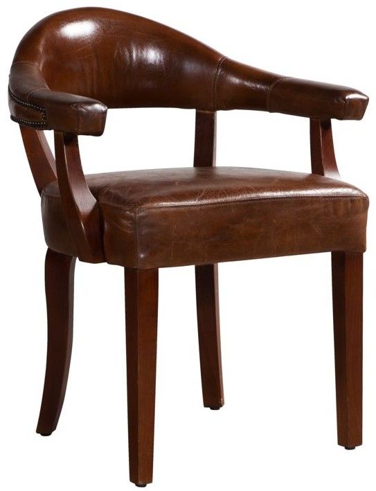 vintage_custom_made_chair_distressed_brown_real_leather