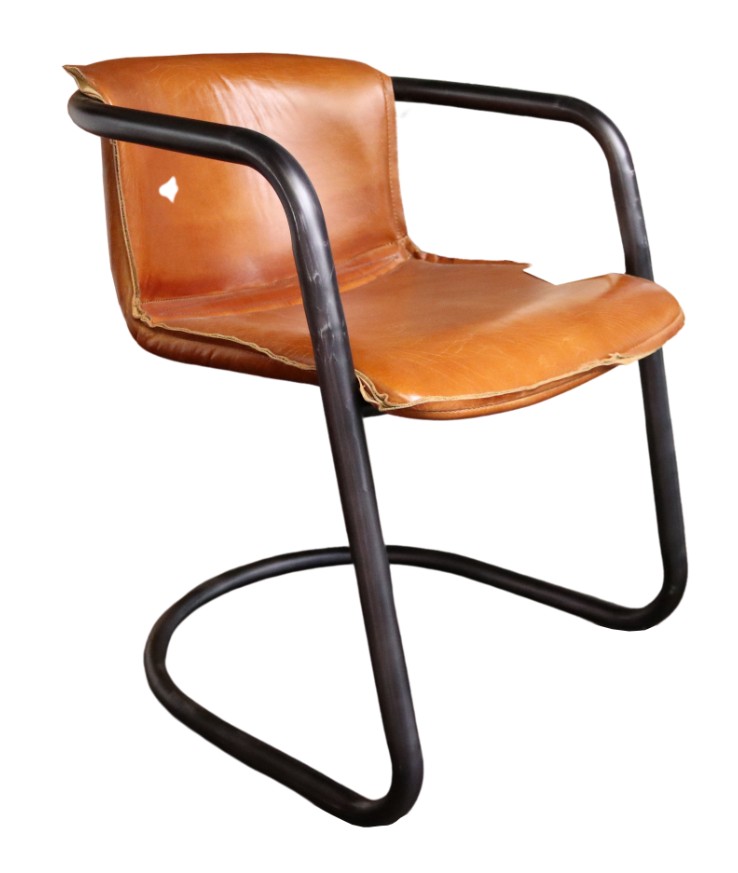 vintage_handmade_chair_tan_distressed_real_leather